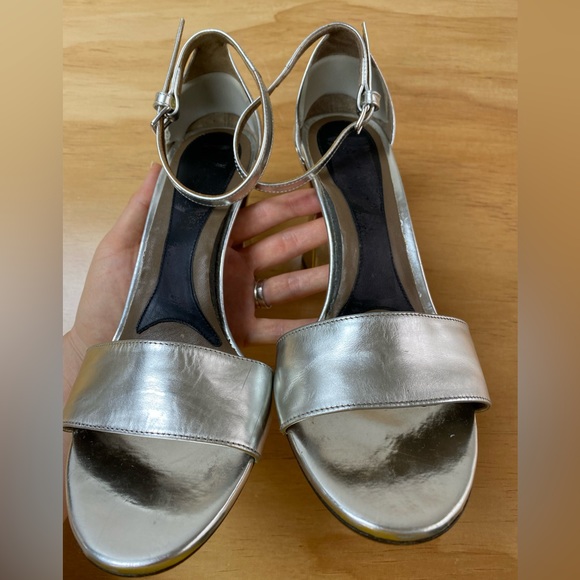 Marni silver leather strap mirrored block heel with ankle strap • size: 39 - Picture 6 of 7